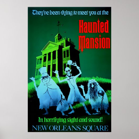 Disneyland 1969 Haunted Mansion Attraction Poster ポスター (正面)
