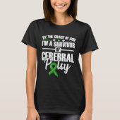 Disorder Green Ribbon Disability CP Cerebral Palsy Tシャツ (正面)