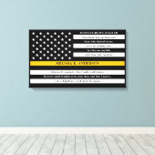 Dispatcherの祈りの言葉パーソナライズされたシン金ゴールド線 キャンバスプリント (インサイチュ (ウッドフロア))