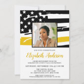 Dispatcherの退職カスタム用フォトシン金ゴールドライン 招待状 (正面)