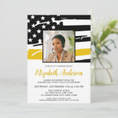 Dispatcherの退職カスタム用フォトシン金ゴールドライン 招待状 (スタンド正面)