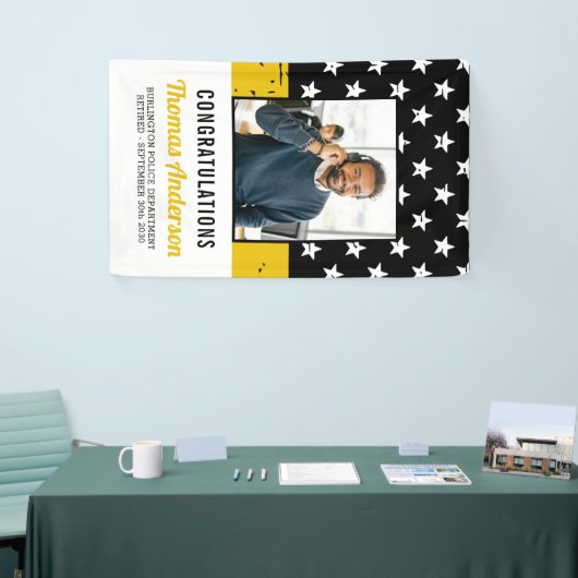 Dispatcherの退職カスタム用フォトシン金ゴールドライン 横断幕 (トレードショー)