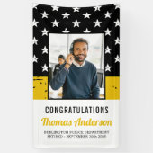 Dispatcherの退職カスタム用フォトシン金ゴールドライン 横断幕 (縦)