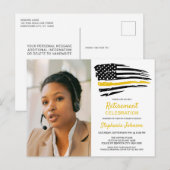 Dispatcherカスタムフォトシン金ゴールドラインの廃棄 インビテーションポストカード (正面/裏面)