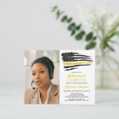 Dispatcherカスタムフォトシン金ゴールドラインの廃棄 インビテーションポストカード (スタンド正面)