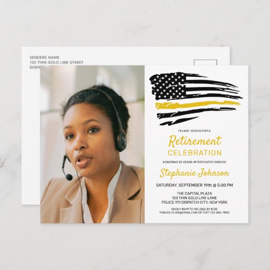 Dispatcherカスタムフォトシン金ゴールドラインの廃棄 ポストカード (正面/裏面)