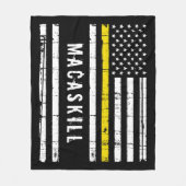 Dispatcherパーソナライズされたフラグの細い黄色い線 フリースブランケット (正面)