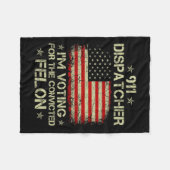 Dispatcher私は有罪判決を受けたフェロン・ファンのために投票している フリースブランケット (正面(横))