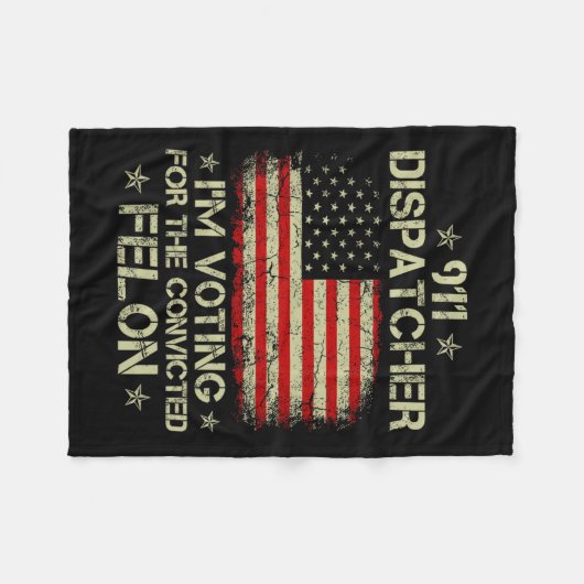 Dispatcher私は有罪判決を受けたフェロン・ファンのために投票している フリースブランケット (正面(横))