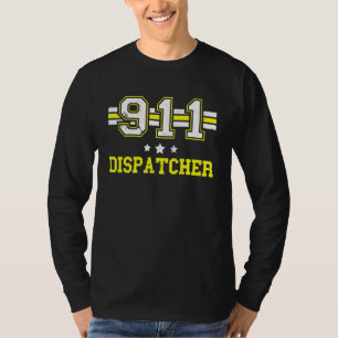 Dispatcher 911オペレータの薄い黄色い線ディスパッチ tシャツ