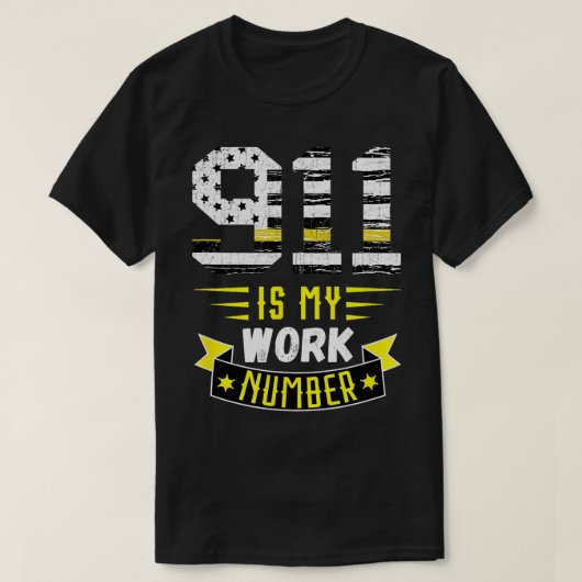 Dispatcher 911オペレータディスパッチ番号Thin Yello Tシャツ (デザイン正面)