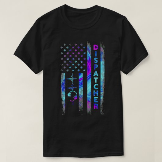 Dispatcher American Flag Happy July 4th Day  Tシャツ (デザイン正面)