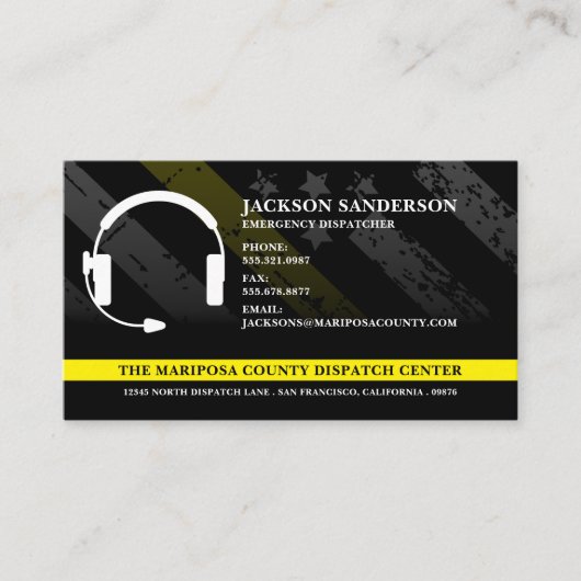 Dispatcher Emergency Services Employee Logo 名刺 (正面)