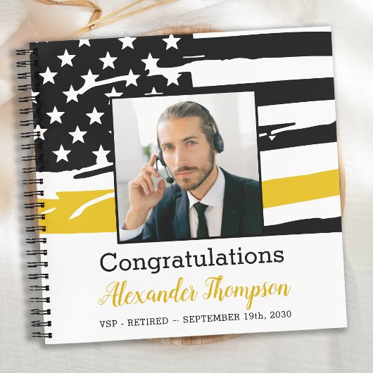 Dispatcher Retirement Photo Thin金ゴールドラインゲスト ノートブック
