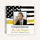 Dispatcher Retirement Photo Thin金ゴールドラインゲスト ノートブック (正面)