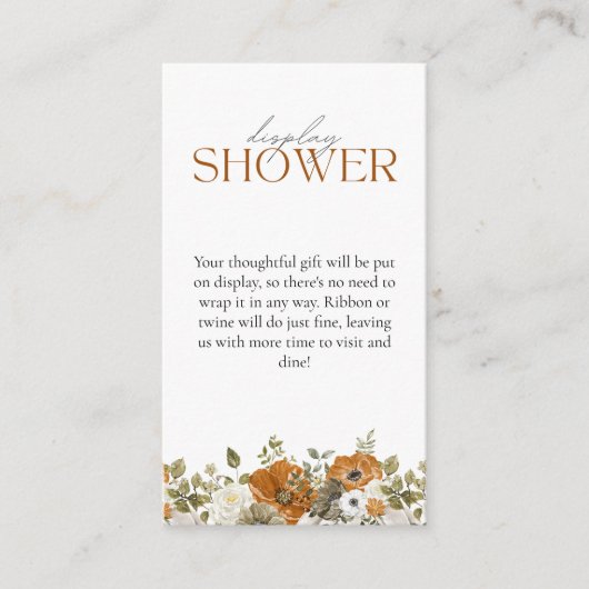 Display Shower秋in Loveブライダルシャワー エンクロージャーカード (正面)