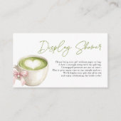 Display Shower Green Matcha Latte Bridal Shower エンクロージャーカード (正面)