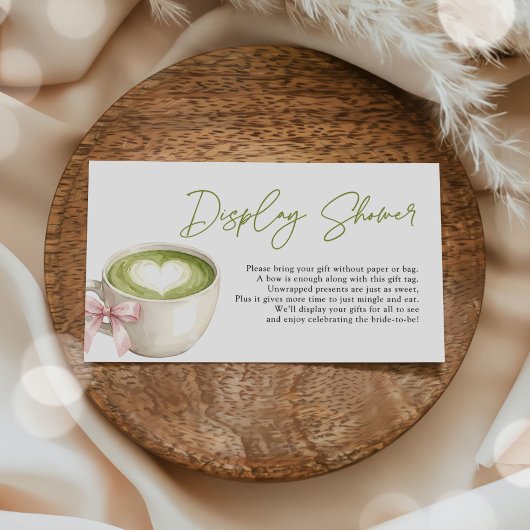 Display Shower Green Matcha Latte Bridal Shower エンクロージャーカード