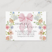 Display Shower Pink Bow Baby Shower エンクロージャーカード (正面)