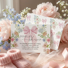 Display Shower Pink Bow Baby Shower エンクロージャーカード
