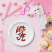 Disposable plate with a picture of elf ペーパープレート (パーティー)