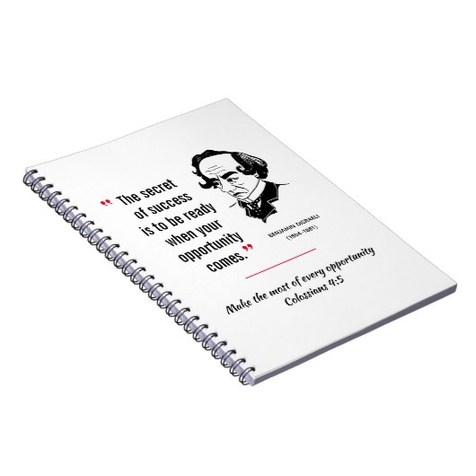 DISRAELI引用文成功機会感動的 ノートブック (右側)