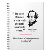 DISRAELI引用文成功機会感動的 ノートブック (正面)