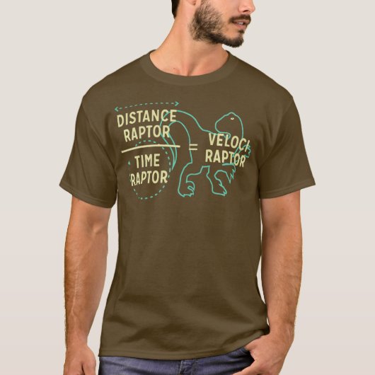 Distance Raptor Over Time Raptor  Velociraptor Tシャツ (正面)
