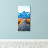 Distant Mountain Peaks キャンバスプリント (インサイチュ (ウッドフロア))