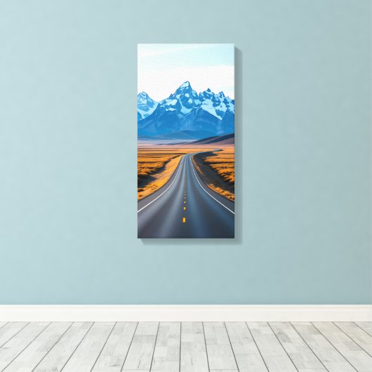 Distant Mountain Peaks キャンバスプリント (インサイチュ (ウッドフロア))