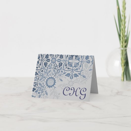 Distegrating Blue Monogram ノートカード (正面)