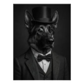 Distinguished German Shepherd with Top Hat ポスター (正面)