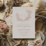 Distinguished Monogram結婚のバラ金ゴールド 箔招待状<br><div class="desc">バラモダン金ゴールドフォイル結婚式招待状はエレガント、手で描いた月桂樹のリースがカップルのイニシャルのまわりにを特徴とする。テキスカスタマイズトと色をスタイルに合わせて調整完全に一致する結婚式のパーティースイートが利用可能。</div>