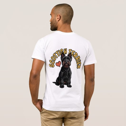 Distinguished Scottish Terrier Portrait T-Shirt Tシャツ (裏面フル)
