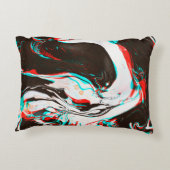 Distorted and glitched texture of marbled ink surf アクセントクッション (裏面)