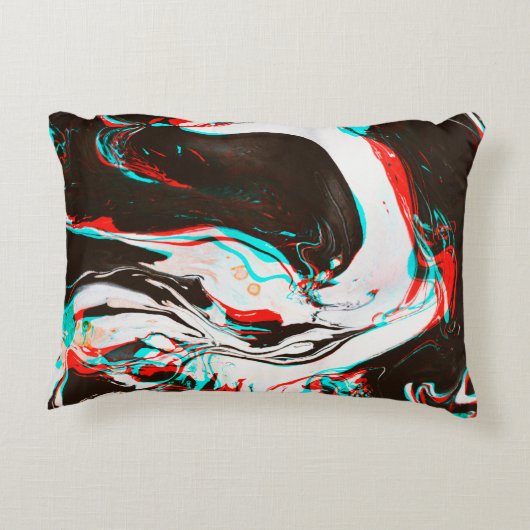 Distorted and glitched texture of marbled ink surf アクセントクッション (裏面)