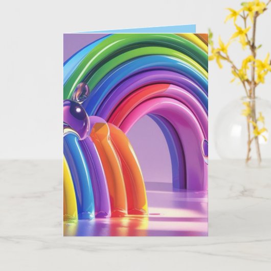 Distorted Rainbows カード (黄色い花)