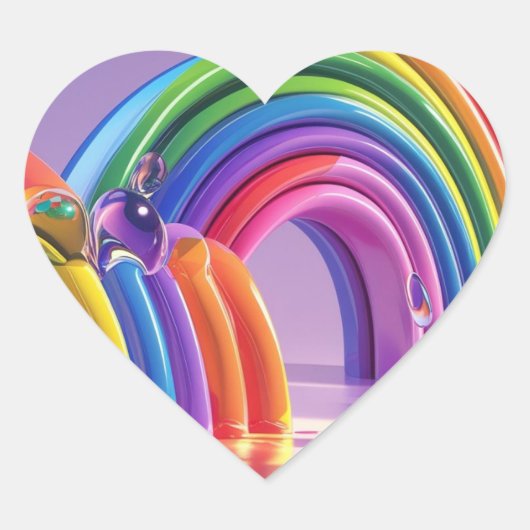Distorted Rainbows ハートシール (正面)