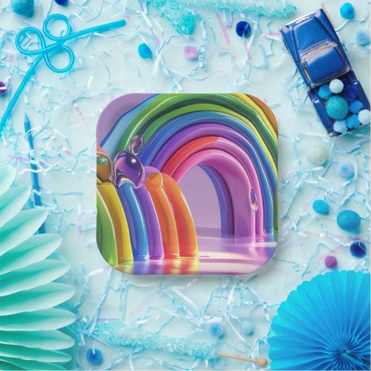 Distorted Rainbows ペーパープレート (パーティー)