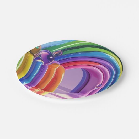 Distorted Rainbows ペーパープレート (アングル)