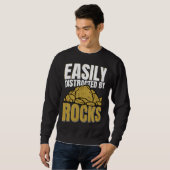 Distracted By Rocks Geology Geologist Rock Graphi スウェットシャツ (正面フル)