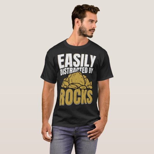 Distracted By Rocks Geology Geologist Rock Graphi Tシャツ (正面フル)