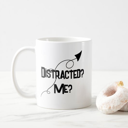 Distracted? Me? ADHD Funny Mug コーヒーマグカップ (ドーナツ)
