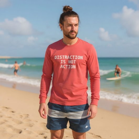 Distraction Is Not Action トライブレンドTシャツ