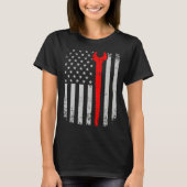 Distress American Flag Ironworker Tシャツ (正面)
