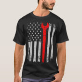 Distress American Flag Ironworker Tシャツ (正面)