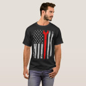 Distress American Flag Ironworker Tシャツ (正面フル)