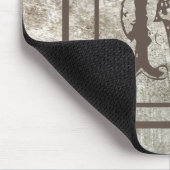  distressed ラスティック ストーン パーソナライズ モノグラム マウスパッド (コーナー)