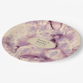  distressed ラベンダーダマスクウェディング ペーパープレート (アングル)