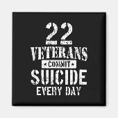 Distressed 22 Veterans Commit Suicide Every Day マグネット (正面)